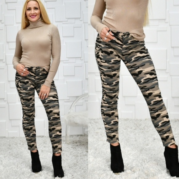 MODA ME COUTURE Pants - PANTS CAMOUFLAGE Camo Skinny Pants